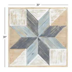 Distressed White and Blue Farm Star Wall Plaque