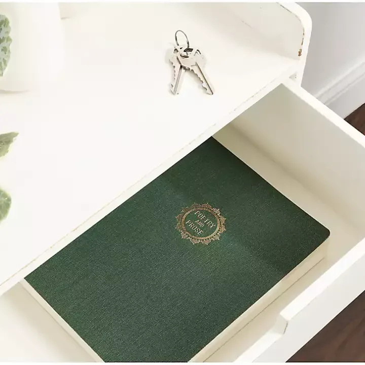 Distressed White Drawer Kitt Floating Side Table