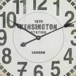 Distressed White Pocket Wall Clock