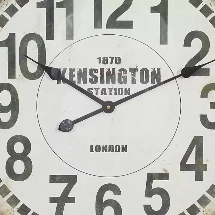 Distressed White Pocket Wall Clock