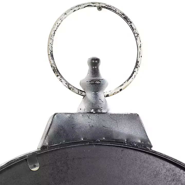 Distressed White Pocket Wall Clock