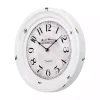 Distressed White Two Grooves Iron Frame Wall Clock