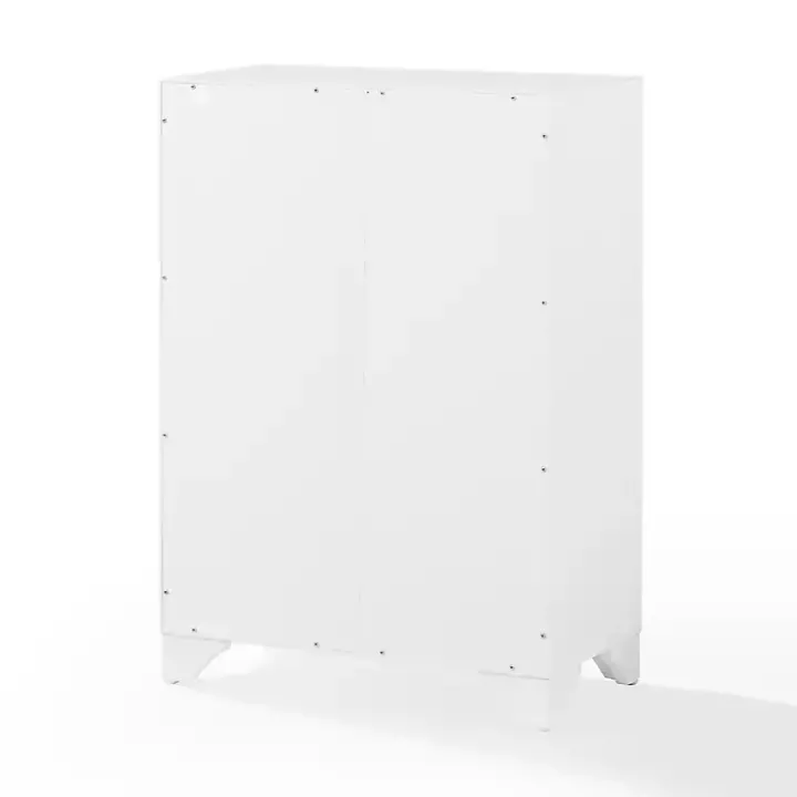 Distressed White Wood Accent Cabinet