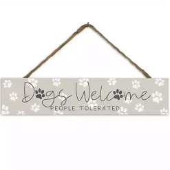 Dogs Welcome Paw Prints Wall Plaque