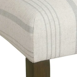 Dove Gray Stripe Parsons Chairs, Set of 2