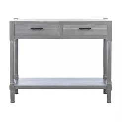 Dove Gray Turned Leg Rustic Console Table
