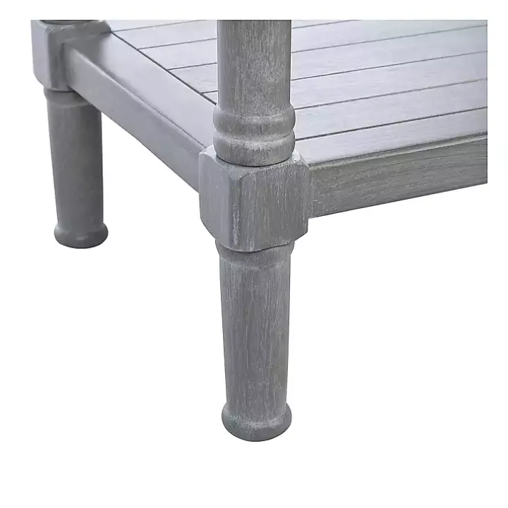 Dove Gray Turned Leg Rustic Console Table