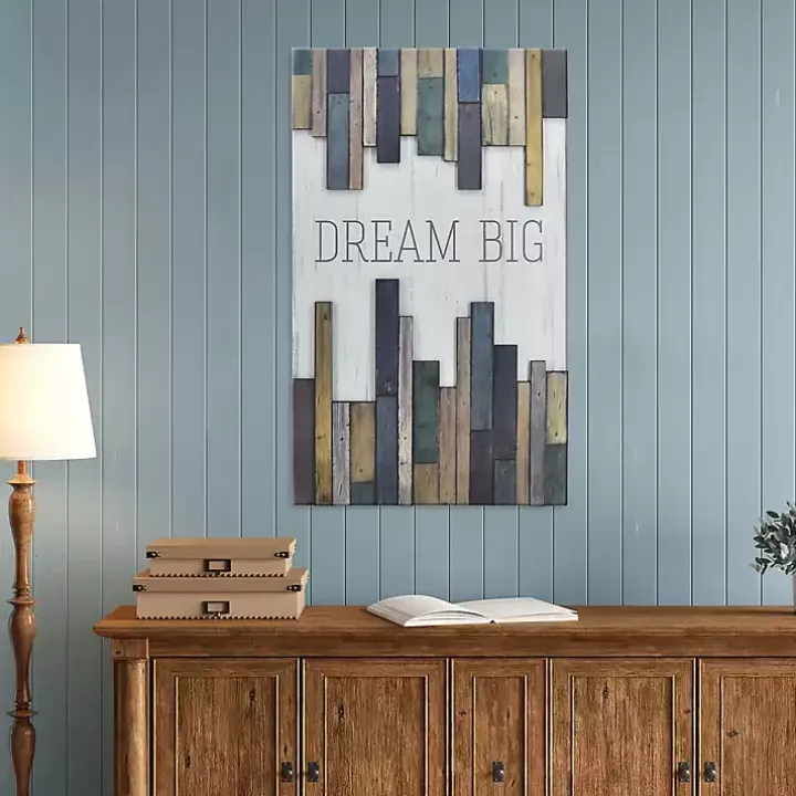 Dream Big Wood Slat Wall Plaque