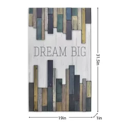 Dream Big Wood Slat Wall Plaque