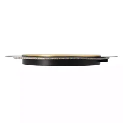 Drew II Black and Gold Round LED Mirror
