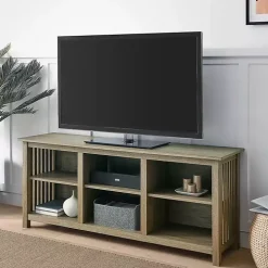 Driftwood Slatted Sides Media Cabinet