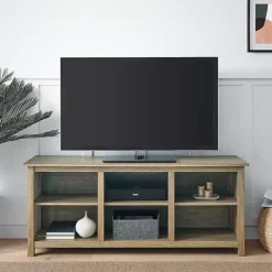 Driftwood Slatted Sides Media Cabinet