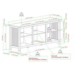Driftwood Slatted Sides Media Cabinet