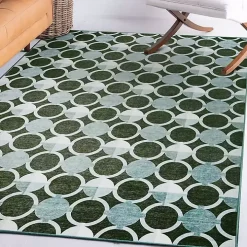 Dula Sage Green Washable Area Rug, 5x7