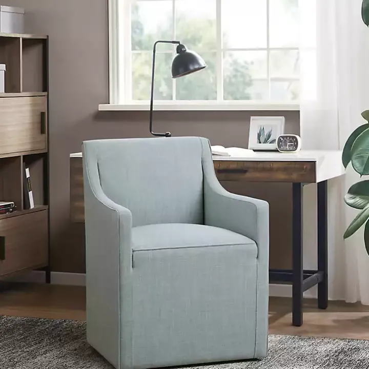 Elaine Blue Upholstered Skirted Dining Chair