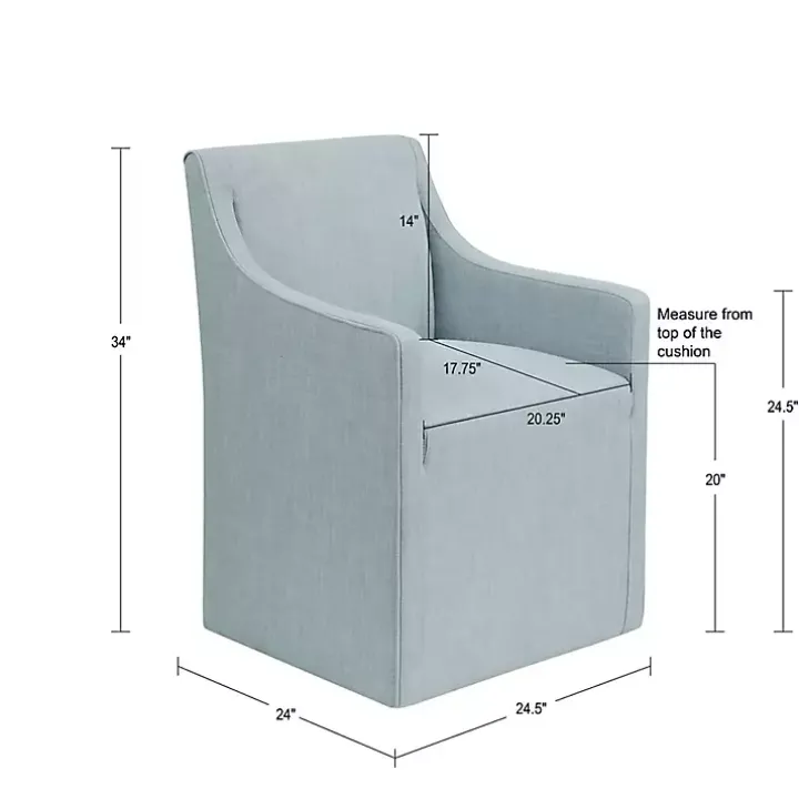 Elaine Blue Upholstered Skirted Dining Chair