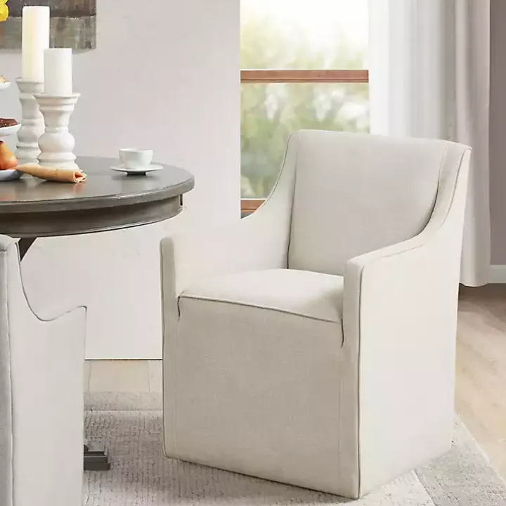 Elaine Cream Upholstered Skirted Dining Chair