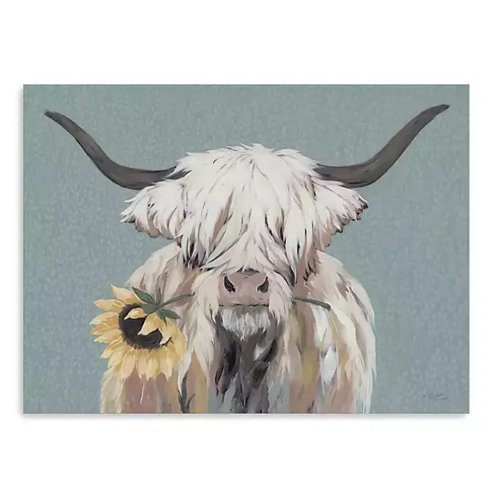 Ellie with a Sunflower Canvas Art Print, 32x24 in.
