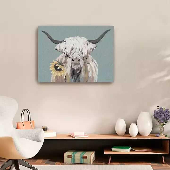 Ellie with a Sunflower Canvas Art Print, 32x24 in.