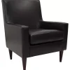 Emma Black Faux Leather Accent Chair
