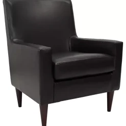 Emma Black Faux Leather Accent Chair