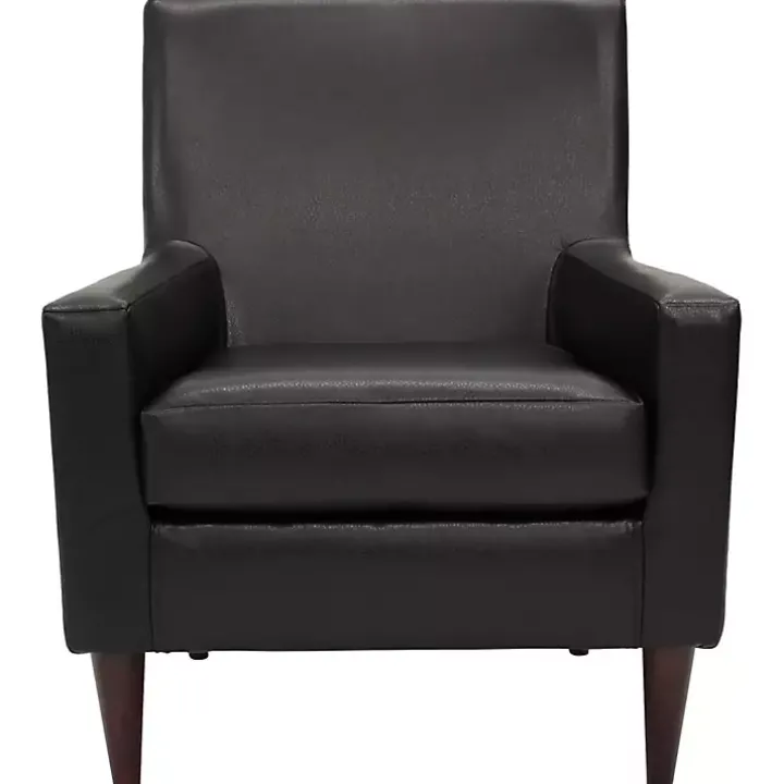 Emma Black Faux Leather Accent Chair