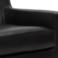 Emma Black Faux Leather Accent Chair