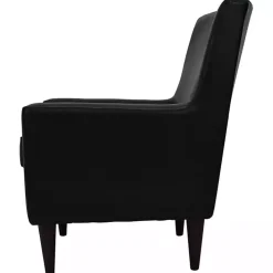 Emma Black Faux Leather Accent Chair