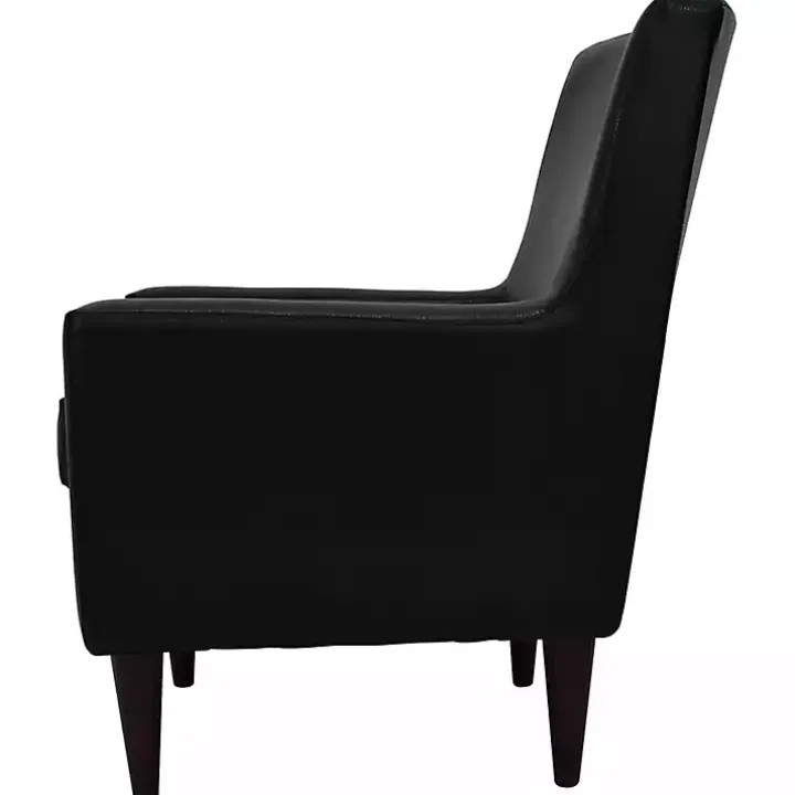 Emma Black Faux Leather Accent Chair