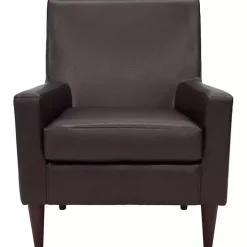 Emma Walnut Faux Leather Accent Chair