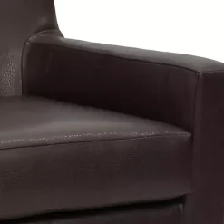 Emma Walnut Faux Leather Accent Chair