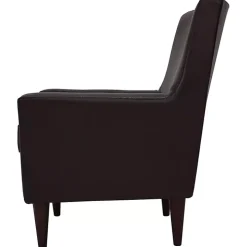 Emma Walnut Faux Leather Accent Chair