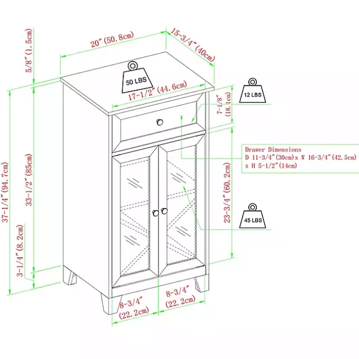 English Oak Double Door Reeves Cabinet