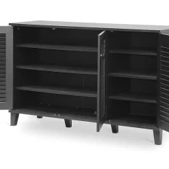 Espresso 3-Door Wood Cabinet