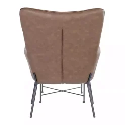 Espresso Faux Leather 2-pc. Chair and Ottoman Set