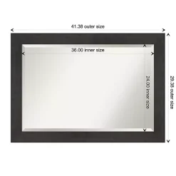 Espresso Plank Beveled Mirror