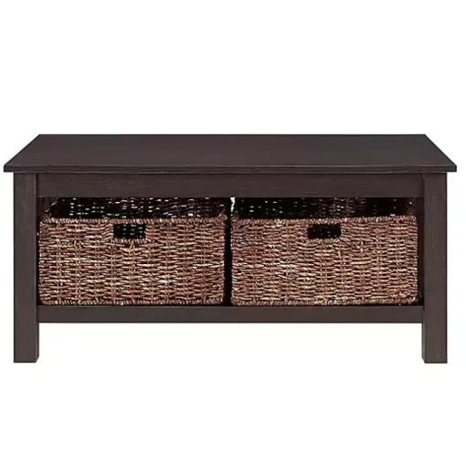 Espresso Traditional Wooden Basket Coffee Table