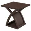 Espresso Wood X-Base Side Table