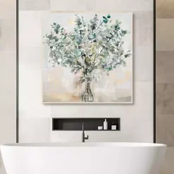 Essential Greens I Framed Canvas Print, 35x35 in.