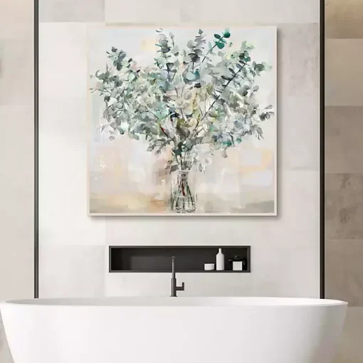 Essential Greens I Framed Canvas Print, 35x35 in.