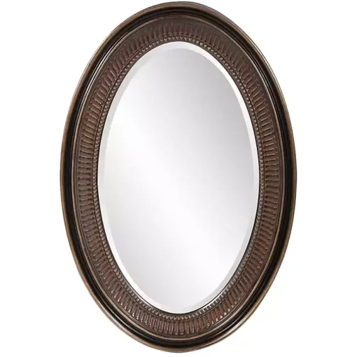 Ethan Bronze Ribbed Oval Wall Mirror
