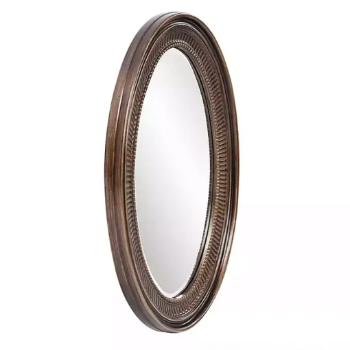 Ethan Bronze Ribbed Oval Wall Mirror