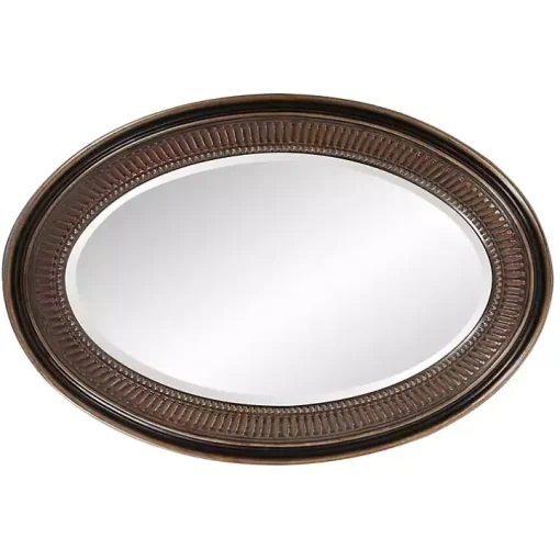 Ethan Bronze Ribbed Oval Wall Mirror
