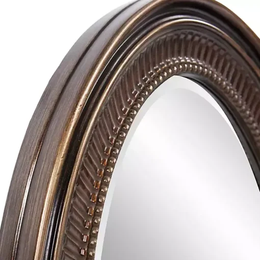Ethan Bronze Ribbed Oval Wall Mirror
