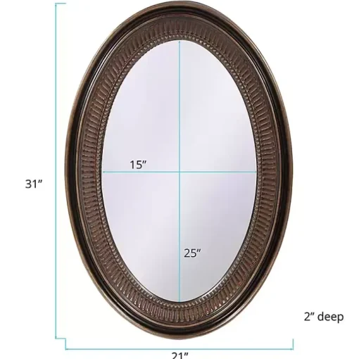 Ethan Bronze Ribbed Oval Wall Mirror