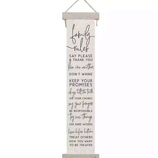 Family Rules Hanging Wall Plaque