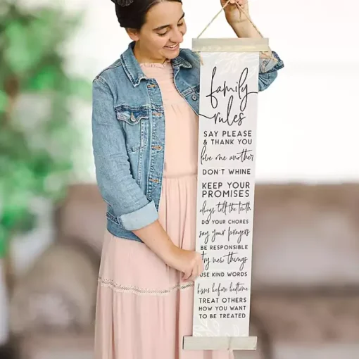 Family Rules Hanging Wall Plaque