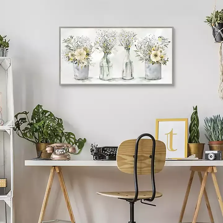 Farmhouse Bouquets Framed Canvas Art Print