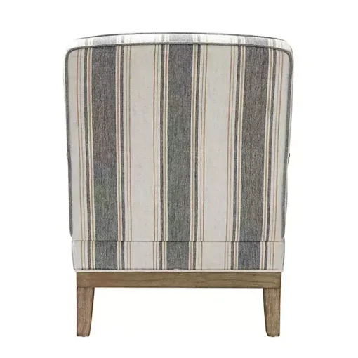 Farmhouse Gray & Brown Striped Armchairs, Set of 2