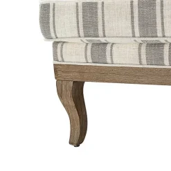 Farmhouse Gray & Ivory Striped Armchair